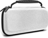 YONO Glitter Case geschikt voor Nintendo Switch / Switch OLED - Opbergtasje Hoesje - Beschermhoes - Zilver