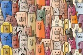 Fotobehang Kleurrijke Tekenfilmhonden - Vliesbehang - 315 x 210 cm
