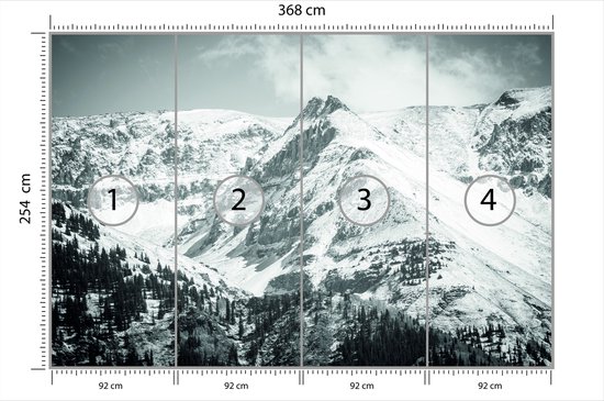 Fotobehang Winter In De Bergen - Vliesbehang - 368 x 254 cm
