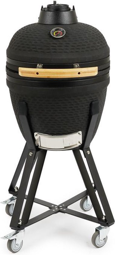 Barbecue Kamado Céramique BBQ-Toro Haiiro Ø32cm - Thermomètre Intégré - Grise - Poignée Bois