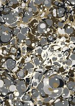 Inpakpapier cadeaupapier Marmer Grijs Goud- Breedte 30 cm - 250m lang - K601839/1 -30cm