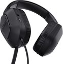 Zwarte gaming headset met 50mm drivers, zijaanzicht.