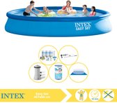 Intex Easy Set Zwembad - Opblaaszwembad - 457x84 cm - Inclusief Onderhoudspakket, Filter, Grondzeil en Stofzuiger