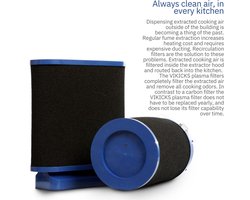 Vikicks VR280 - Plasmafilter 800 m³ - Luchtfilter tbv recirculatie afzuigkappen - Koolstoffilter voor afzuigkap Vikicks Keukenapparatuur
