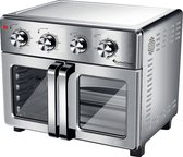 Bol.com TurboTronic AF32MFD Airfryer XXL en Oven – Dubbele Deur - 32 Liter – Zilver aanbieding