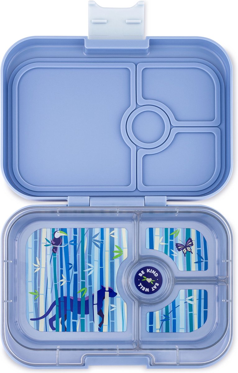Yumbox Panino - lekvrije Bento box broodtrommel - 4 vakken - Hazy Blue / Panther tray