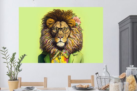 zeldzame vondst, grote leeuwenkop kunst aan de muur, 3d hars leeuw