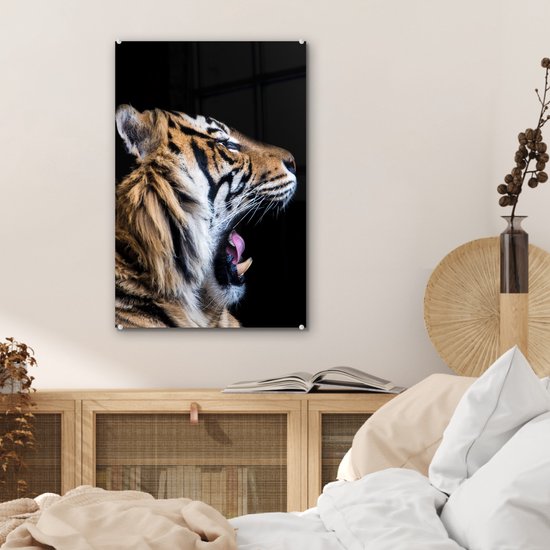 MuchoWow® Peinture sur verre - Tigre - Animaux - Portrait - 40x60 cm - Peintures sur verre acrylique - Photo sur Glas