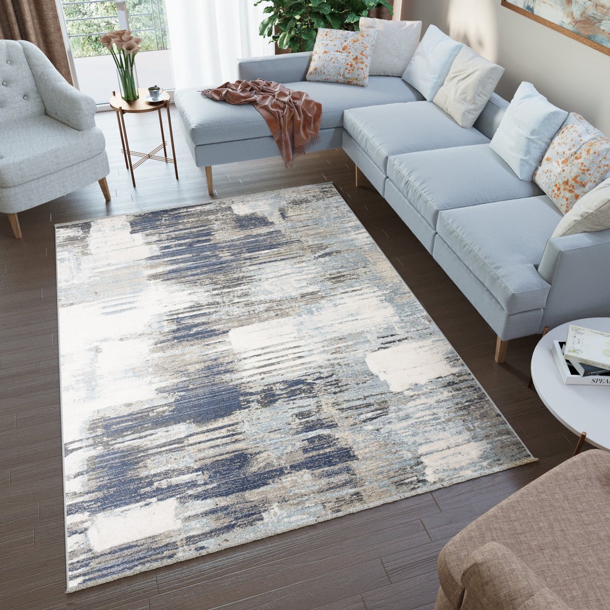 Tapiso Rivoli Vloerkleed Grijs Modern Tapijt Kleed Maat- 200x305