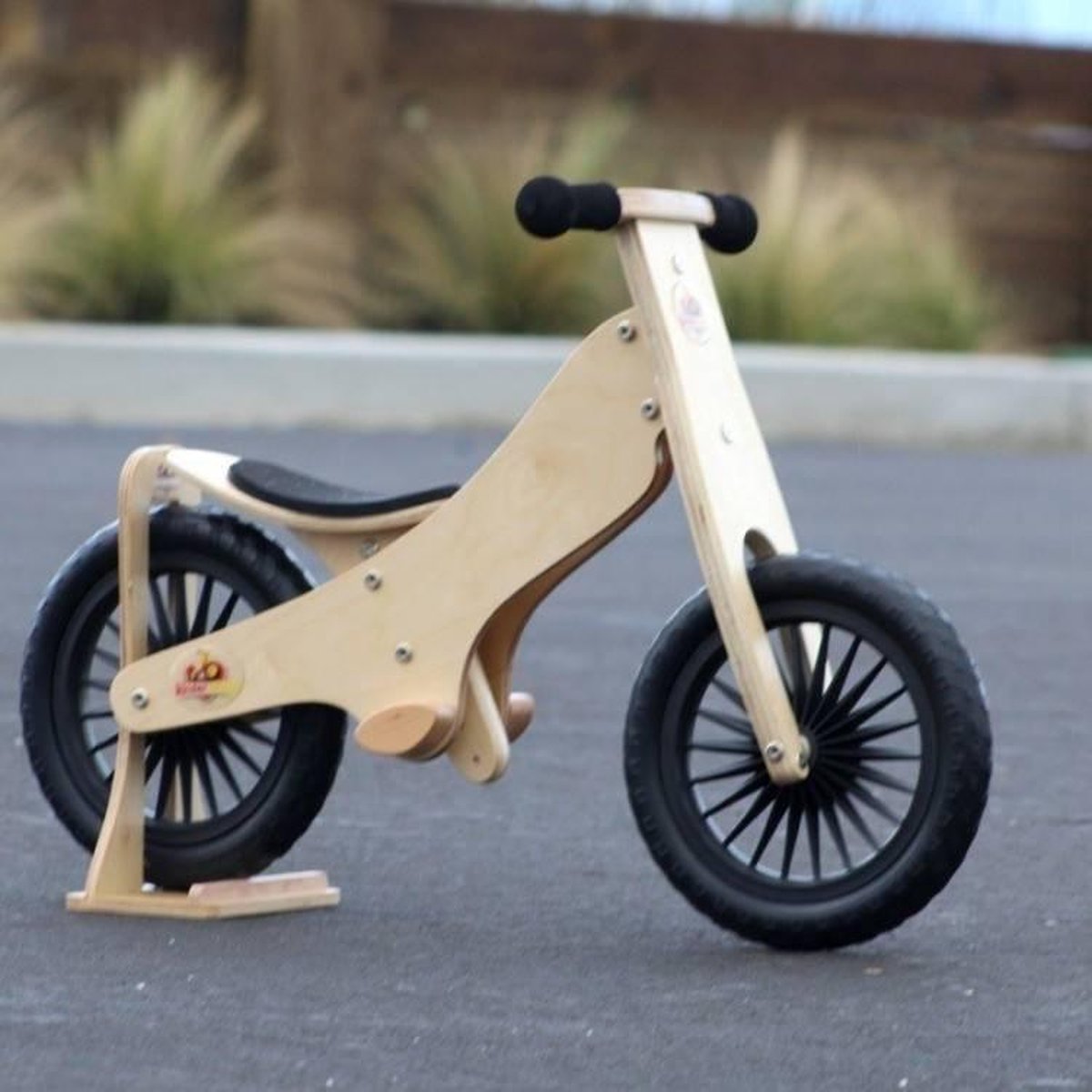 Kinderfeets houten loopfiets klassiek vanaf 2 jaar - Naturel Hout — afbeelding 4