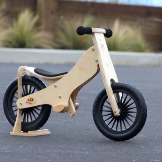 Kinderfeets houten loopfiets klassiek vanaf 2 jaar - Naturel Hout — afbeelding 4
