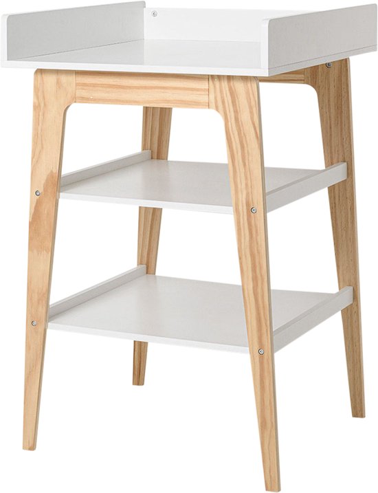 Petite Amélie ® Luiertafel - Verzorgingtafel Baby met Opstaande rand - Verschoontafel Compact & veel Ruimte, dankzij Legplanken - Aankleedkussen in Lengte is Fijn voor Rug - H.100x B.60x D.79 cm