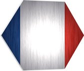 PVC Schuimplaat Hexagon - Franse Vlag - 50x43.5 cm Foto op Hexagon (Met Ophangsysteem)