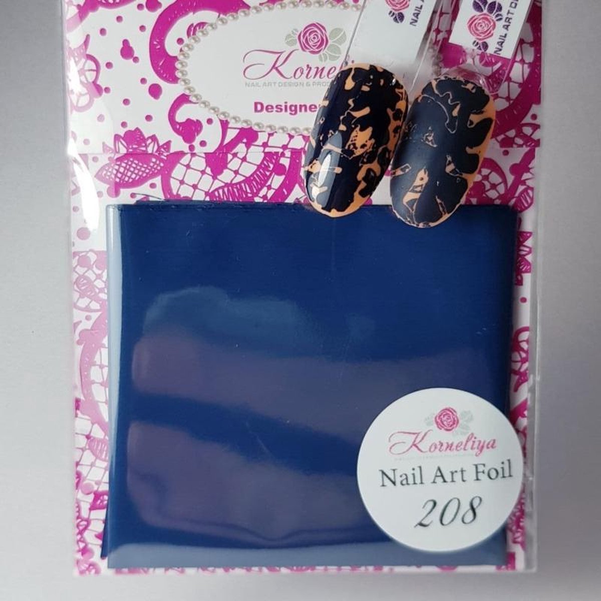 Goedkoopste Korneliya Nailart folie - Transfer folie - Nagel Folie Mat CraquelÃ© Grijsblauw 208