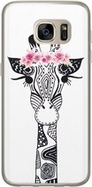 Samsung S7 hoesje siliconen - Giraffe | Samsung Galaxy S7 case | zwart | TPU backcover transparant