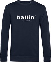 Heren Sweaters met Ballin Est. 2013 Basic Sweater Print - Blauw - Maat M