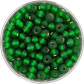 9568-054 Rocailles groen mat zilverkern 4.5mm