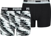 Puma - Boys Glitch Boxer 2 Pack - Katoen Ondergoed - 128 - Zwart