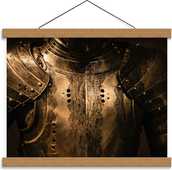 Schoolplaat – Harnas van ridder uit de Geschiedenis - 40x30cm Foto op Textielposter (Wanddecoratie op Schoolplaat)