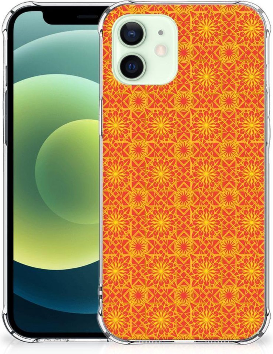 iPhone 12 Mini Doorzichtige Silicone Hoesje Batik Oranje