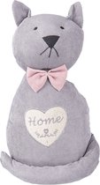 Clayre & Eef Deurstopper Kat 17*14*31 cm Grijs Katoen / polyester Deurklem Deurwig