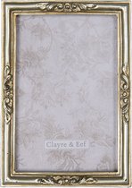 Clayre & Eef Fotolijst 10*15 cm Zilverkleurig Kunststof Rechthoek Fotokader Wissellijst Foto Frame