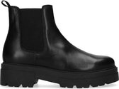 Sacha - Dames - Korte zwarte leren chelsea boots - Maat 39