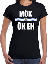 Mok ok eh met vlag Zeeland t-shirt zwart dames - Zeeuws dialect cadeau shirt 2XL