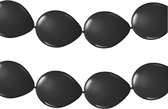 2x stuks slinger met zwarte ballonnen 3 meter - Feestartikelen/versiering zwart