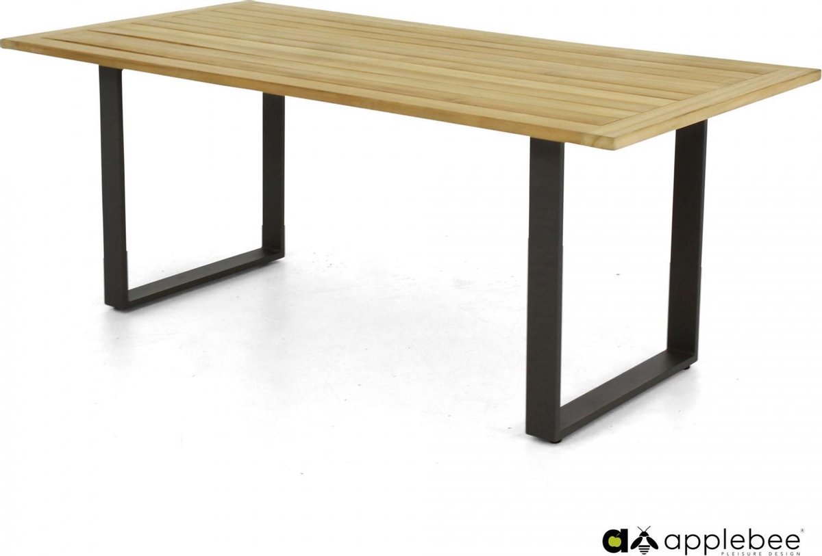 Condor dining table 190x90x75, top SVLK teak Natural, base aluminium Black