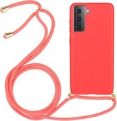 Lunso - Backcover hoes met koord - Samsung Galaxy S21 Plus- Rood