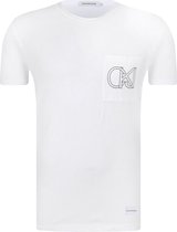Calvin Klein - Heren Tee SS Pocket Logo - Wit - Maat M