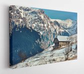 Romanian winter landscape in Carphatians Mountain.The rural winter landscape in the Bran area, Moeciu, Romania - Modern Art Canvas - Horizontal - 768495769 - 80*60 Horizontal