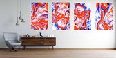 Colorful covers design set with textures. Closeup of the painting. Abstract bright hand painted background, fluid acrylic painting on canvas. Fragment of artwork. Modern art. - Modern Art Can