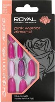 Royal 24 Glue-On Nail Tips - Pink Warrior Almond (met nagellijm)