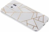 Design Backcover Samsung Galaxy S6 hoesje - Grafisch Wit / Koper