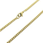 Open gourmet ketting - 60 cm - 3 mm - staal - goudkleurig