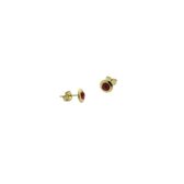 Aramat jewels ® - Ronde zweerknopjes kristal rood chirurgisch staal goudkleurig 8mm