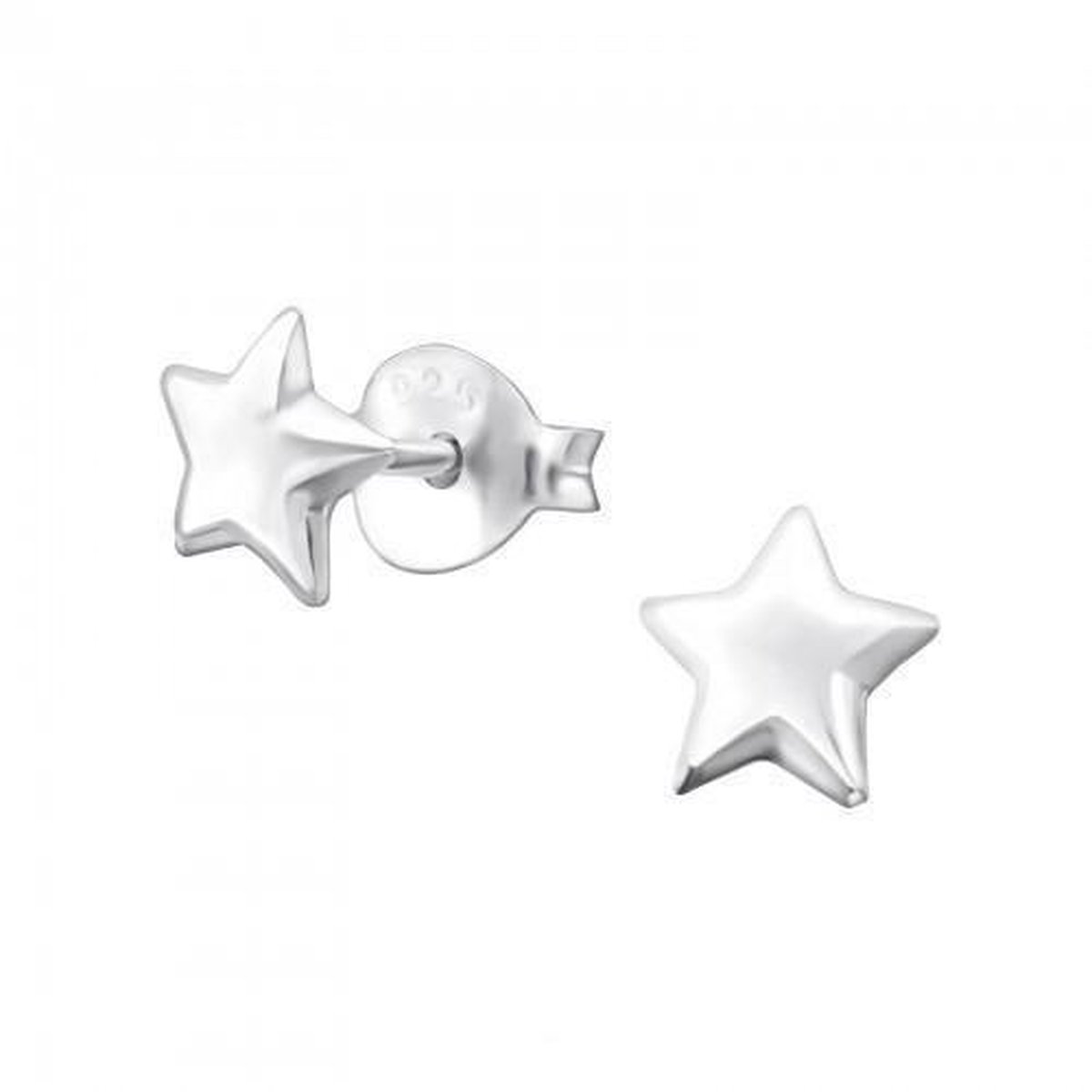 Aramat jewels ® - 925 sterling zilveren oorbellen ster 6mm