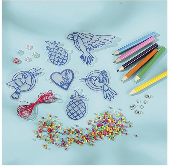 Totum Tropical duo 2 in 1 knutselset sieraden maken met kraaltjes en krimpfolie en...