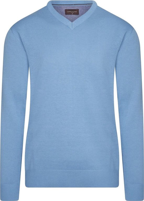 Cappuccino Italia - Heren Sweaters Pullover Sky - Blauw - Maat XL