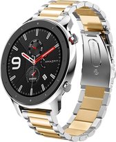 Stalen Smartwatch bandje - Geschikt voor  Xiaomi Amazfit GTR stalen band - zilver/goud - 42mm - Horlogeband / Polsband / Armband