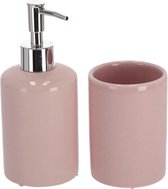 Gerimport Badkameraccessoire-set Keramiek Roze 2-delig