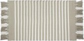 Walra Badmat Stripes & Structure - 60x100 - 100% Katoen - Taupe / Wit