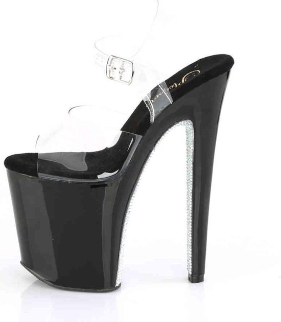 Pleaser Sandale avec bride à la cheville -37 Chaussures- XTREME-808CRS US 7 Noir / Argent