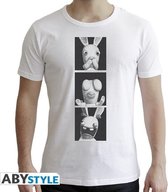 LAPINS CRETINS - Tshirt - 3 wise Rabbids - man SS white- New Fit