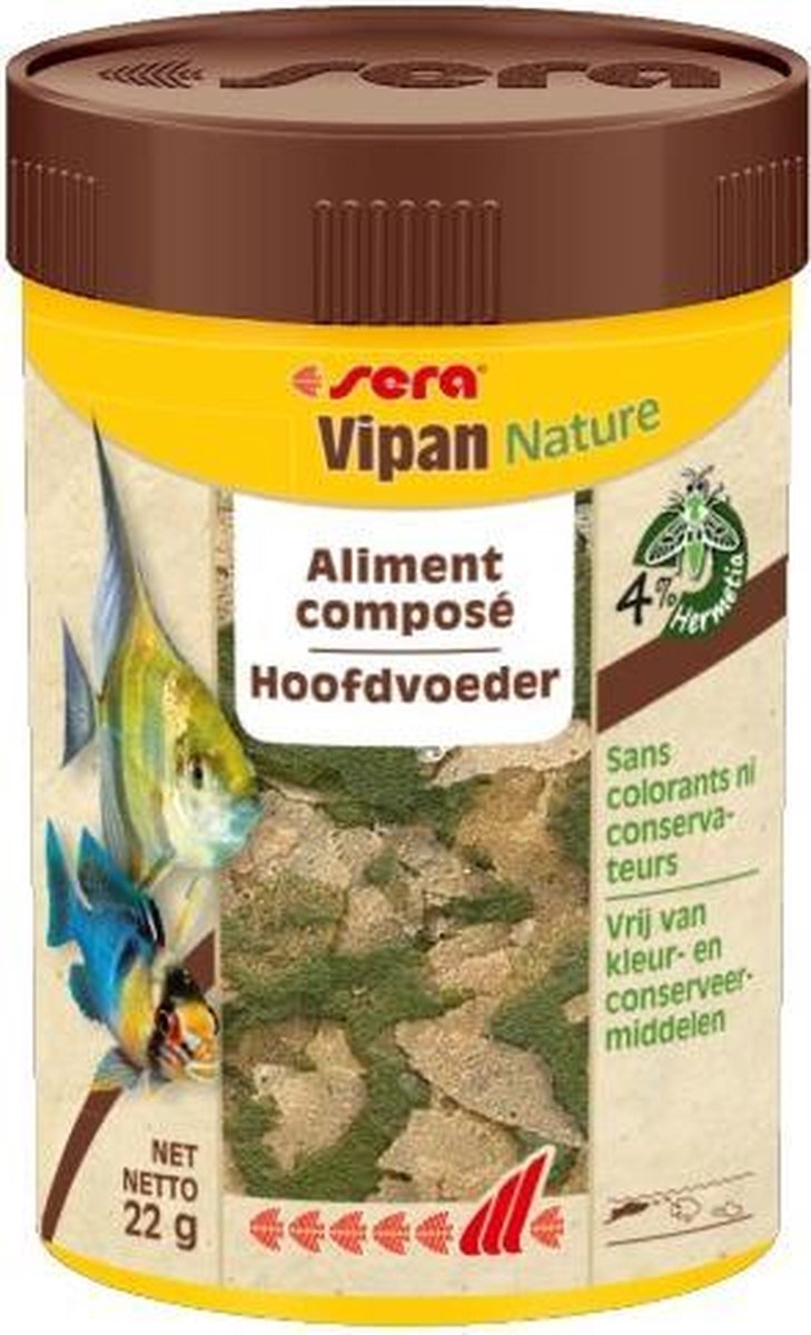 Sera Vipan vlokken visvoer voor gemend aquarium 100ml