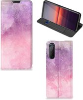 Leuk Telefoonhoesje Sony Xperia 5 II Bookcase Cover Pink Purple Paint