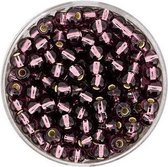 9275-054 Rocailles donkerlila zilveren kern 4.5mm