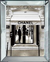 By Kohler Chanel Boutique Entree Zwart - Wit spiegellijst 40x50x4.5cm (114604)